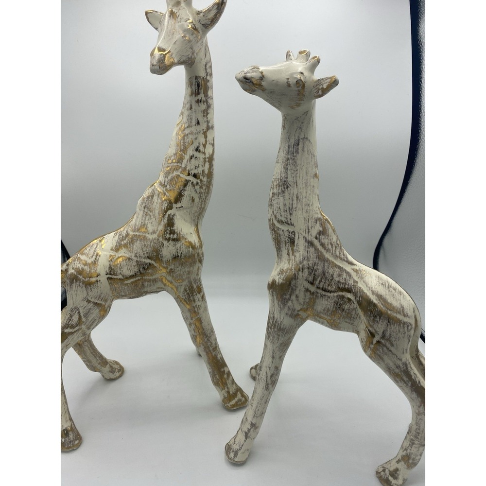 Maddux of California Giraffe Pair Hand Brushed 24k Gold Vintage Will George